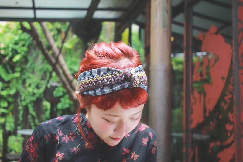 Joel_ethnic style weaving headband - Hair Accessories - Cotton & Hemp Multicolor