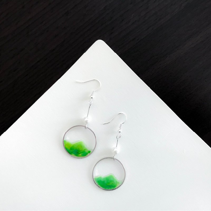 【Handmade Earrings】 Nashan Earrings | Travel Essentials | Simple Personality - Earrings & Clip-ons - Resin Green