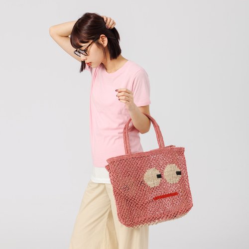 ジャクソンズ　BIGアイバック　テラコッタ HERRIE KINCHAKU POUCH - PM / DIPLO SKY｜シュリンクレザーの