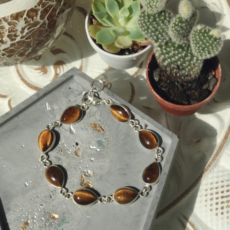 印度丨原石手鏈-虎心 - 手鍊/手環 - 其他材質 橘色