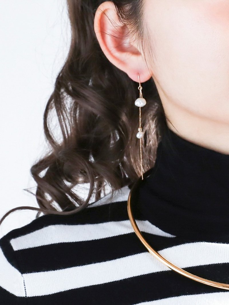 Earrings & Clip-On seta white - ต่างหู - เครื่องประดับพลอย ขาว