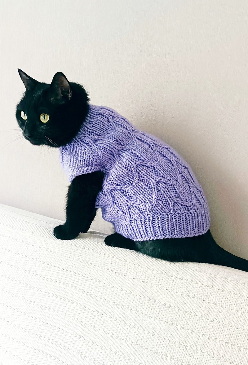 Cat sweater Sphinx sweater Wool cat jumper Dog sweater Knitted pets clothes - Clothing & Accessories - Wool 