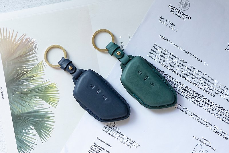 SKODA Skoda car leather hot stamping key cover/octavia - Keychains - Genuine Leather 