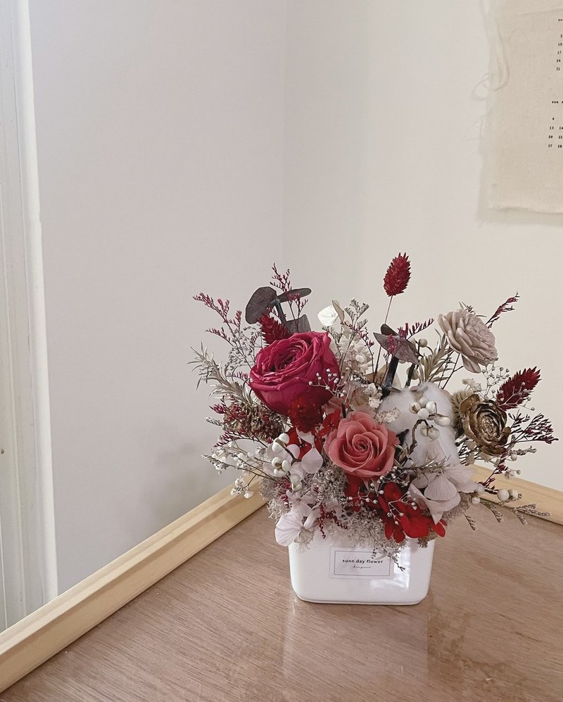 【過年永生盆花】新年盆花 兔年迎春 新居落成 喬遷禮 開幕花禮 - 乾燥花/永生花 - 植物．花 