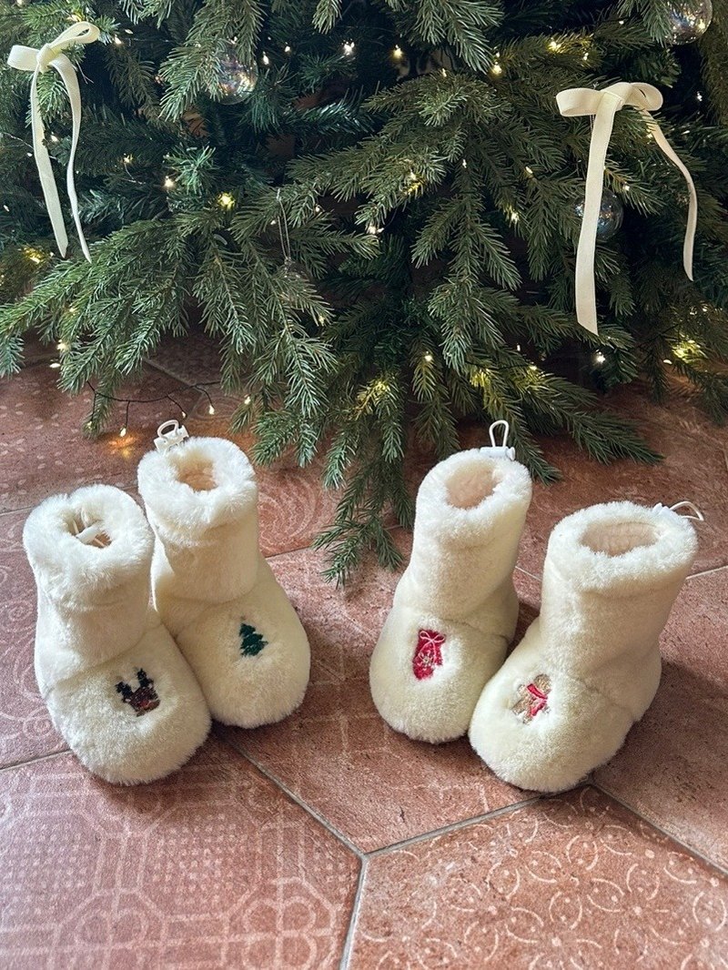 neko haebomi-Christmas baby&kids shoes - Baby Shoes - Other Materials White