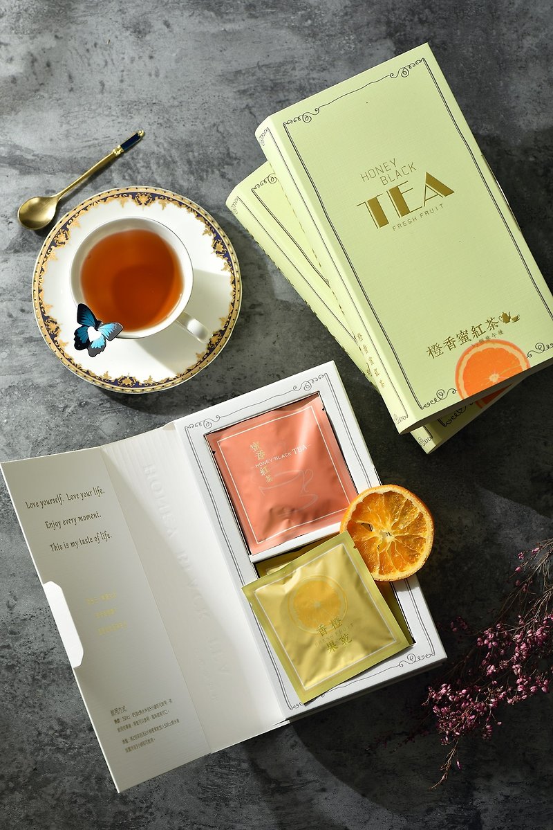 [Orange fragrant honey black tea] 3 boxes / book, butterfly design / afternoon tea / first choice for souvenirs - ชา - วัสดุอื่นๆ 