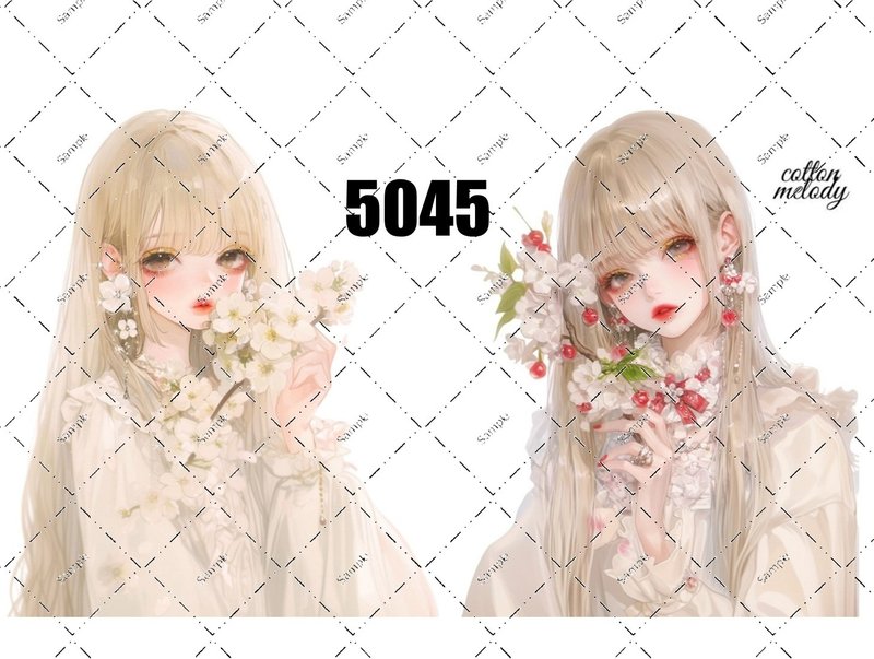 original sticker no.5045 人物ステッカー オリジナルステッカー オリジナル人物ステッカー 装飾ステッカー cotton melody - 貼紙 - 紙 