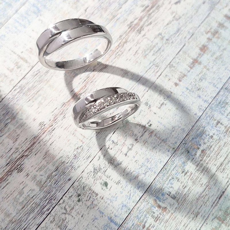 【比法一生】純銀情侶對戒—並行  925純銀手做銀飾 - 對戒 - 銀 銀色