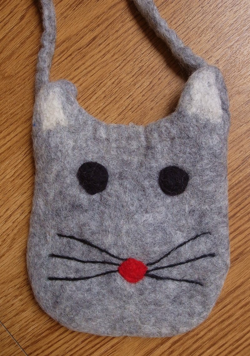 Felt Cat Bag - Messenger Bags & Sling Bags - Wool Gray