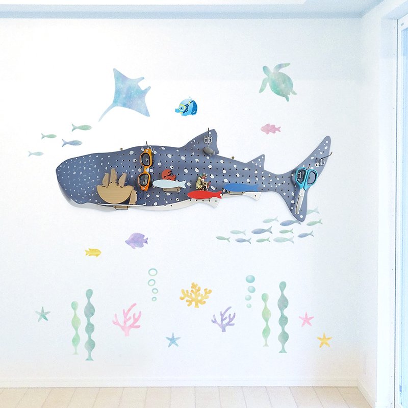 A whale shark appears in your room - กล่องเก็บของ - ไม้ สีน้ำเงิน