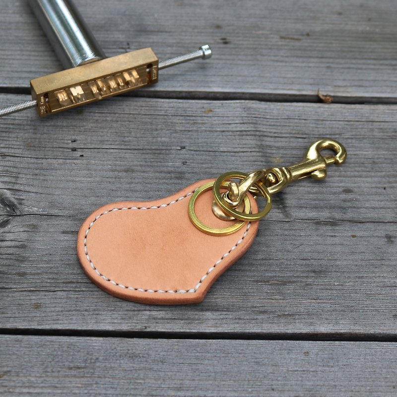 <隆鞄工坊>Love Key Ring - Primary Color - Keychains - Genuine Leather Brown