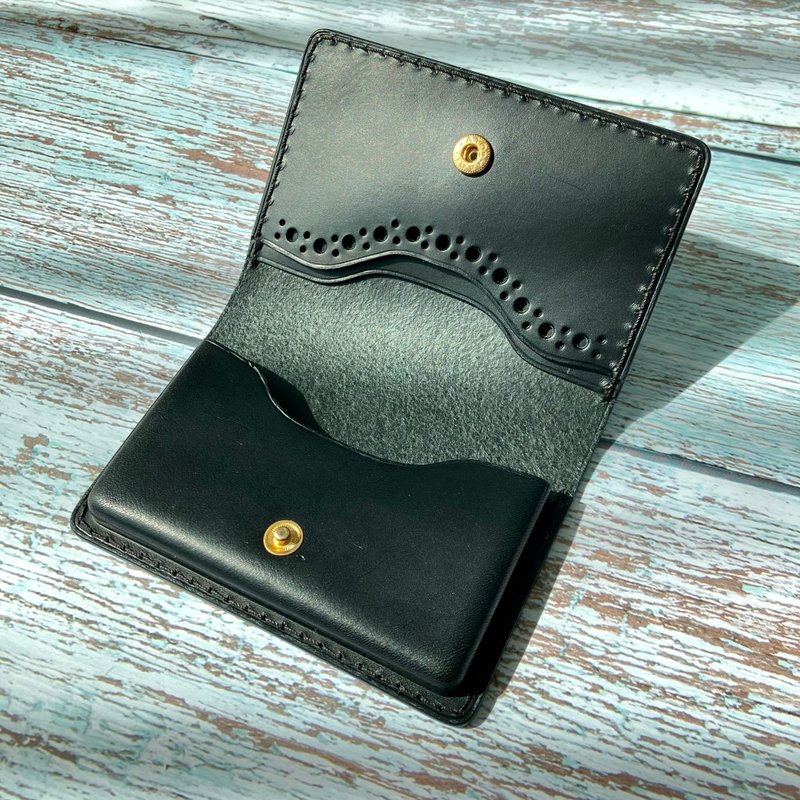 Business card holder Buttero black - 名片夾/名片盒 - 真皮 黑色
