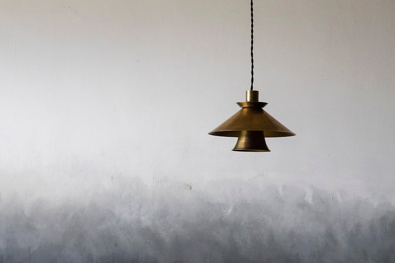 Bronze lampshade antique bronze - โคมไฟ - ทองแดงทองเหลือง สีนำ้ตาล
