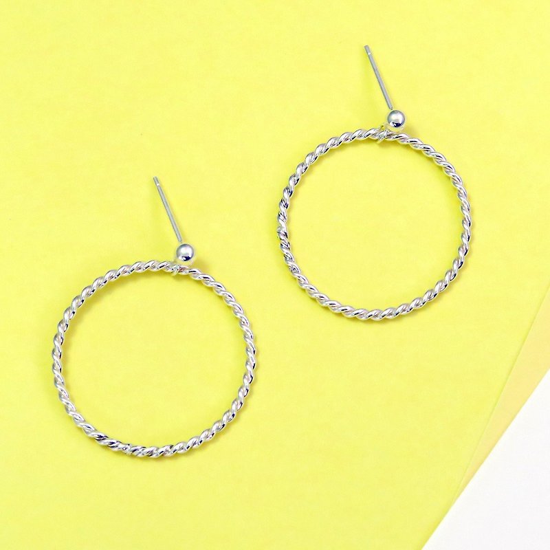 Dream Swing - Twist Silver Earrings (One Pair) - Earrings & Clip-ons - Sterling Silver Silver