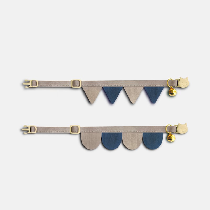 簡約手工定制貓項圈GraphiteBreeze Safety Breakaway Cat Collar - 項圈/牽繩 - 棉．麻 卡其色