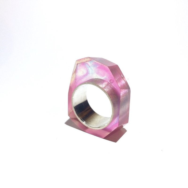 PRISM ring silver · clear pink - General Rings - Other Metals Pink