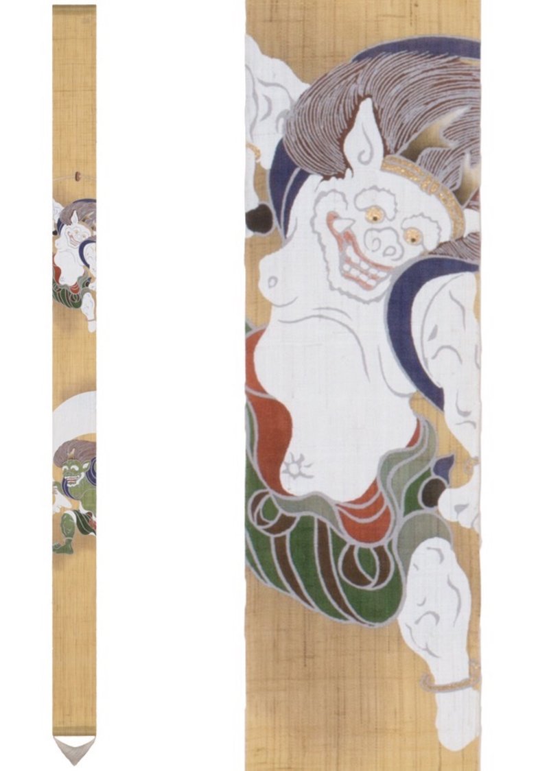 京都手繪細亞麻吊飾-風神雷神 - 擺飾/家飾品 - 棉．麻 