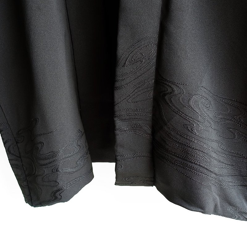 │Slowly │ Japanese antique - light kimono long version of the coat O4. │ ancient. Vintage. Retro. - Men's Coats & Jackets - Polyester Black