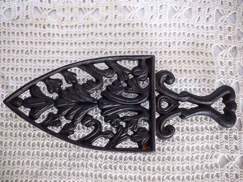American antique cast iron iron pad / pot pad wealth JS - ของวางตกแต่ง - โลหะ สีดำ