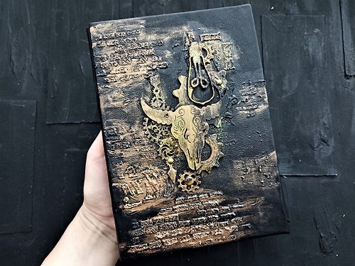 junkjournals Steampunk grimoire journal blank handmade for sale Gothic notebook mechanical