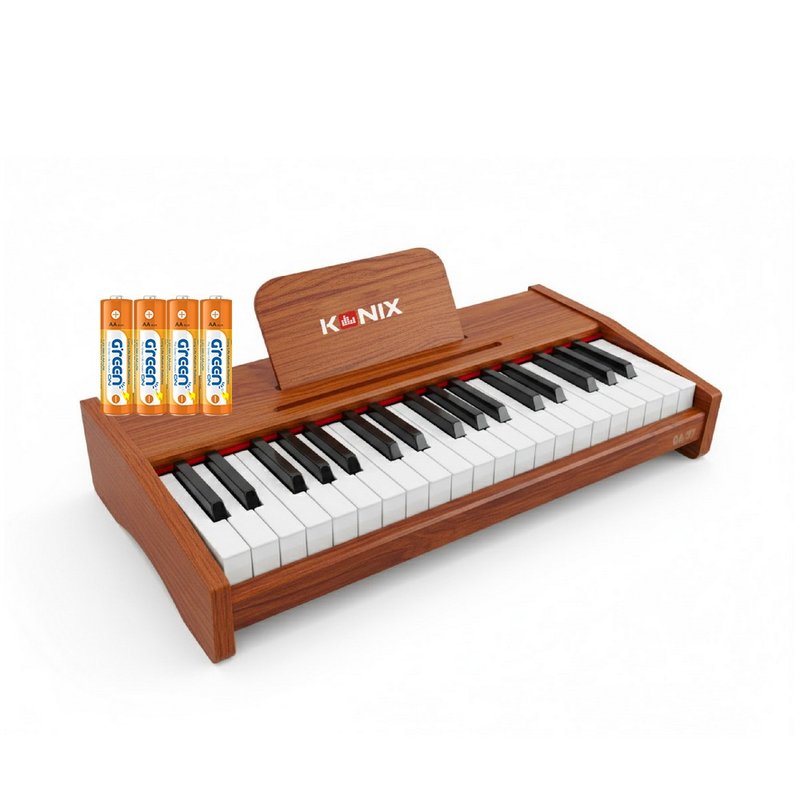 【KONIX】漳音 37鍵木質電鋼琴 GA37 附電池 免插電 學習電子琴 - 吉他/樂器 - 木頭 咖啡色