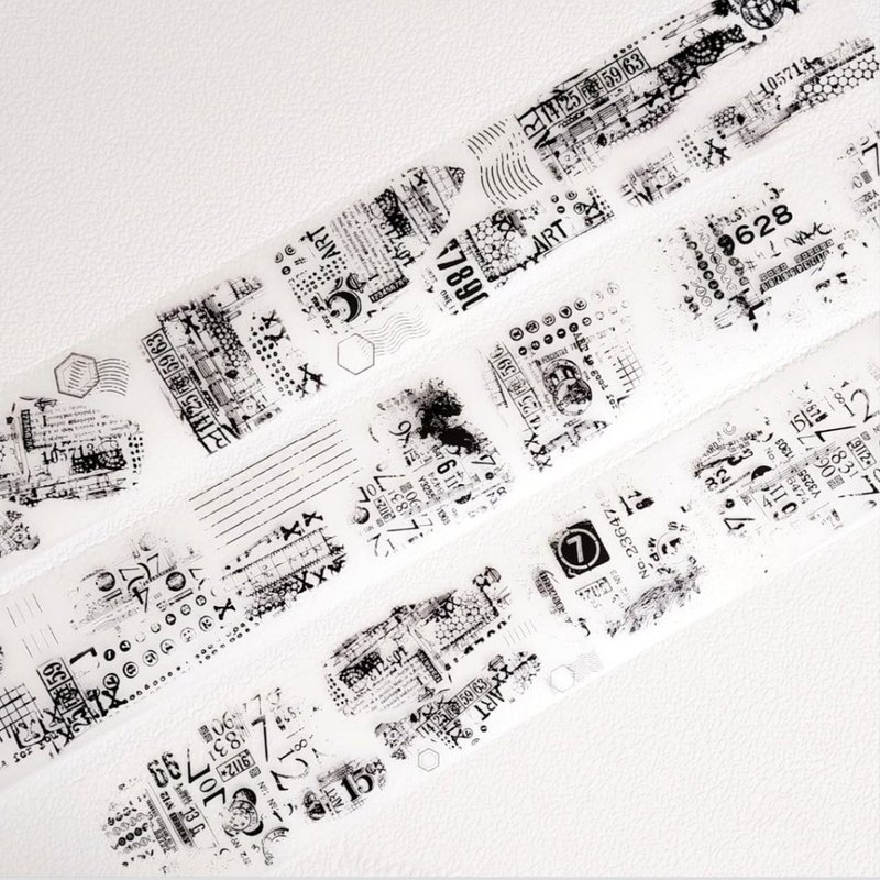 Stamp Collage Matte PET Masking Tape - 紙膠帶/和紙/PET - 其他材質 