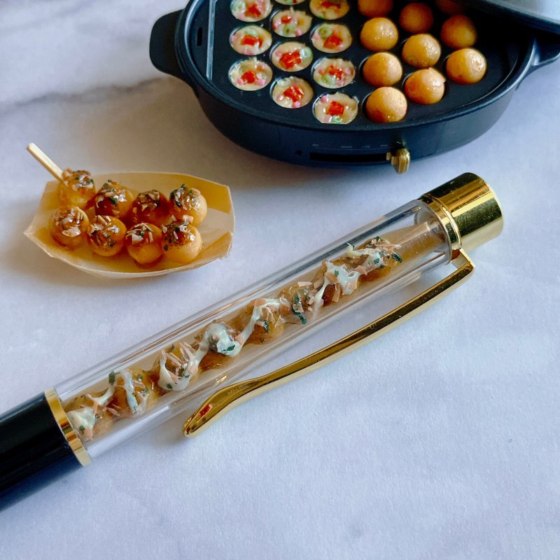 ballpoint pen / miniature takoyaki / Japanese food - Ballpoint & Gel Pens - Clay Brown