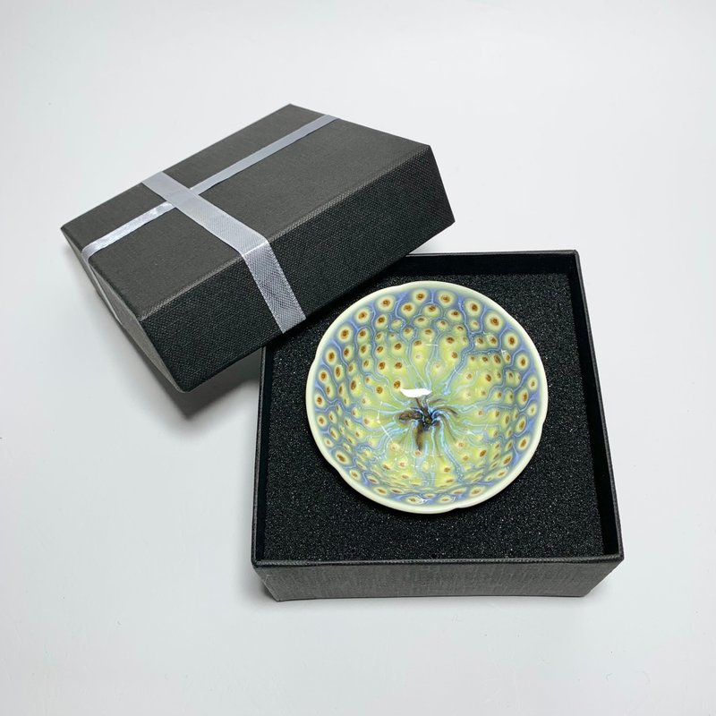 孔雀開屏 葵花杯 80ml 邱毓寧 鶯歌製 A10-19 - 茶壺/茶杯/茶具 - 瓷 多色