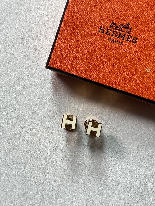 RARE TO GO VINTAGE 日本中古選品店 (附原裝盒) HERMES Cage d'H earrings 耳環 日本中古 Vintage
