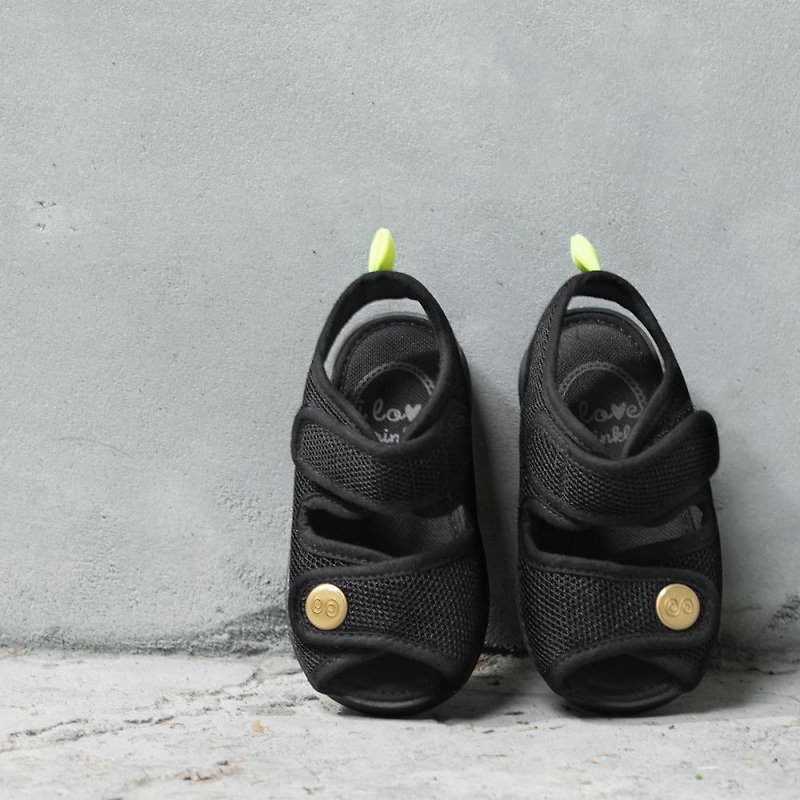 Miller Black Neon Green Sandals - Kids' Shoes - Other Man-Made Fibers Black