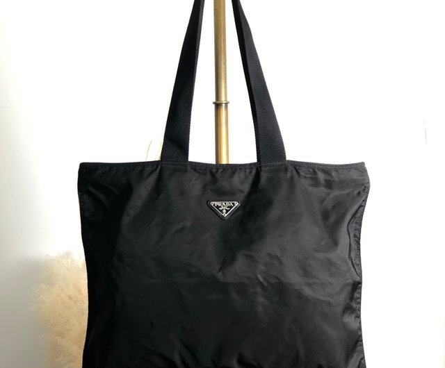 日本直送 名牌中古包 】PRADA プラダ トートバッグ ブラック