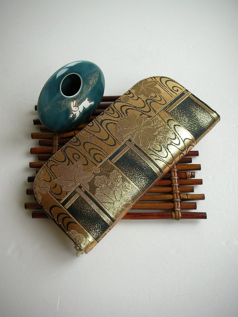 Jingxijianjinjin Jinzhi "ancient capital" - long clip / wallet / purse / gift - กระเป๋าสตางค์ - ผ้าไหม สีนำ้ตาล