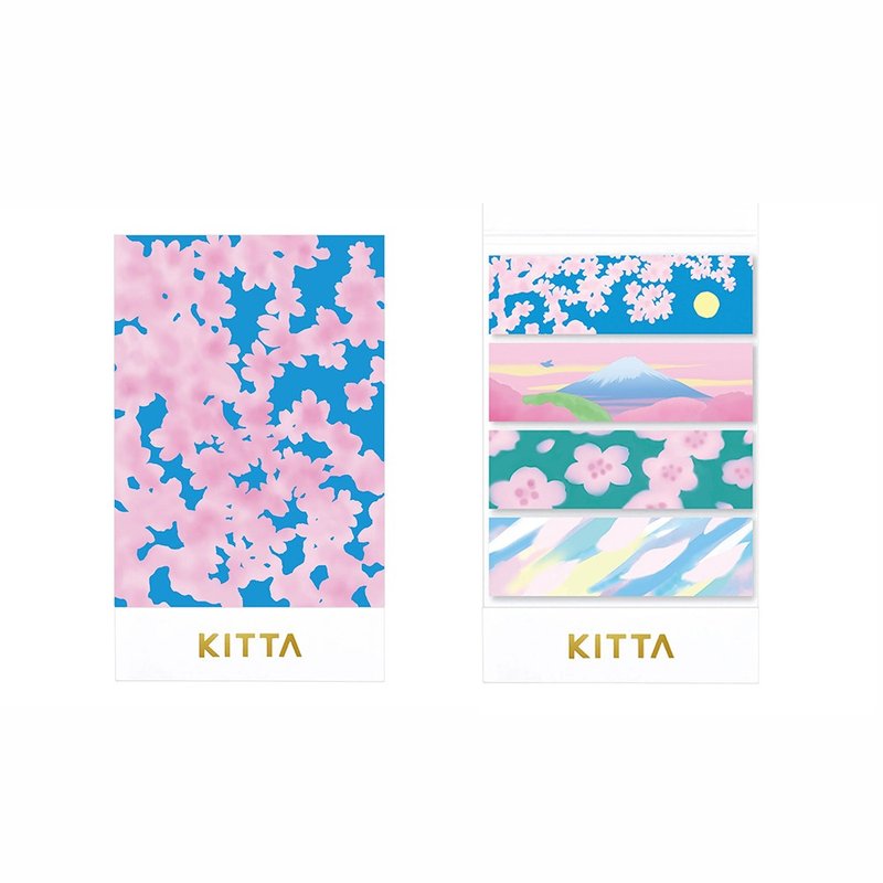 【KING JIM】KITTA隨身攜帶和紙膠帶 限定款 春夜 (Yukina Ieda設 - 貼紙 - 紙 多色