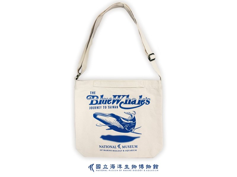 藍鯨帆布T型袋 - 側背包/斜背包 - 棉．麻 