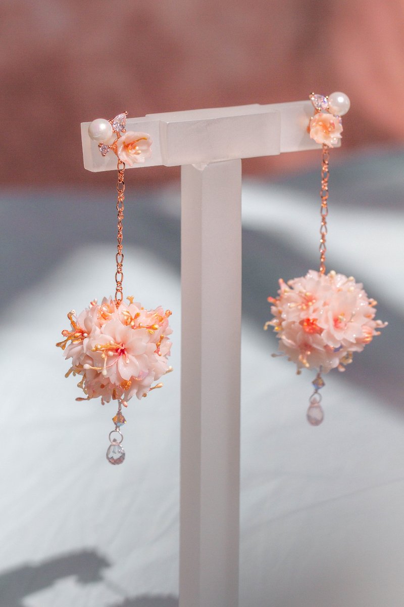 BLOSSOM Bouquet 2-way 925 Silver Earrings - Earrings & Clip-ons - Clay Pink