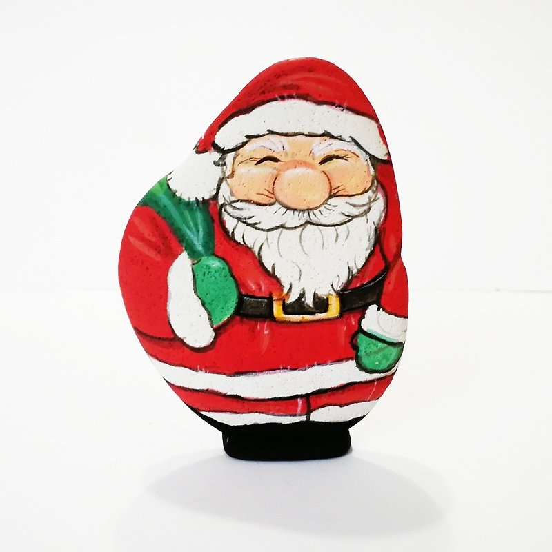 Santa Claus stone painting - Other - Stone Red