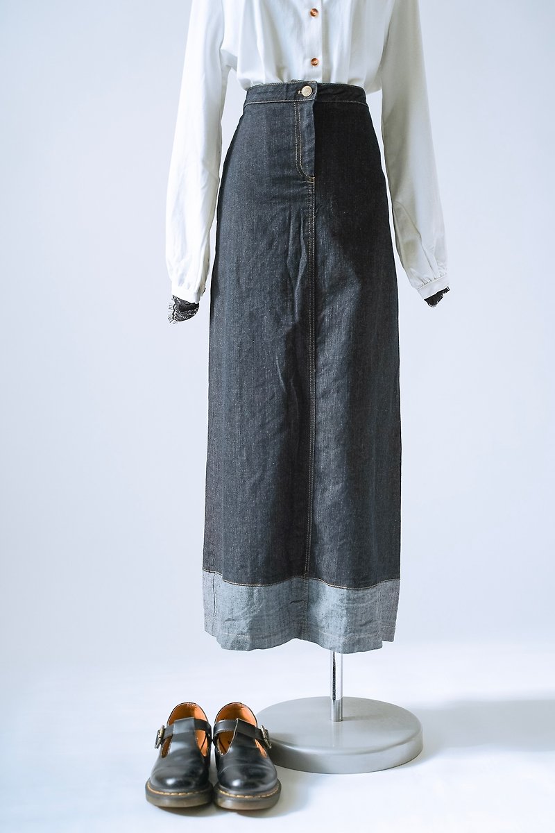 In addition to True Love 90's vintage denim skirt - Skirts - Cotton & Hemp Blue