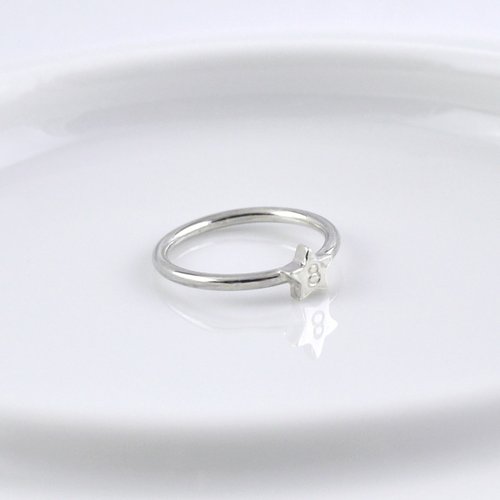GreenRock Jewelry 幸運數字星星尾戒 戒指 925純銀 鋼印打字