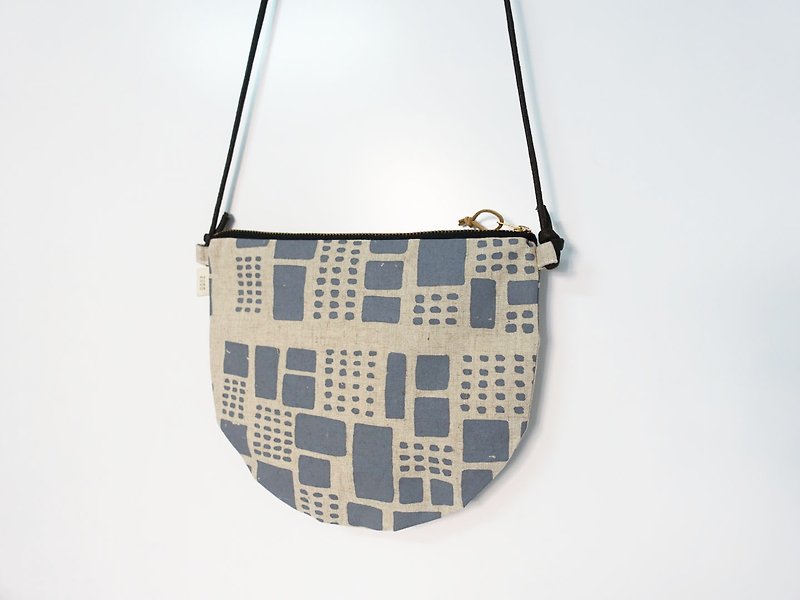 Screen printing crossbody bag field gray - Messenger Bags & Sling Bags - Cotton & Hemp Gray