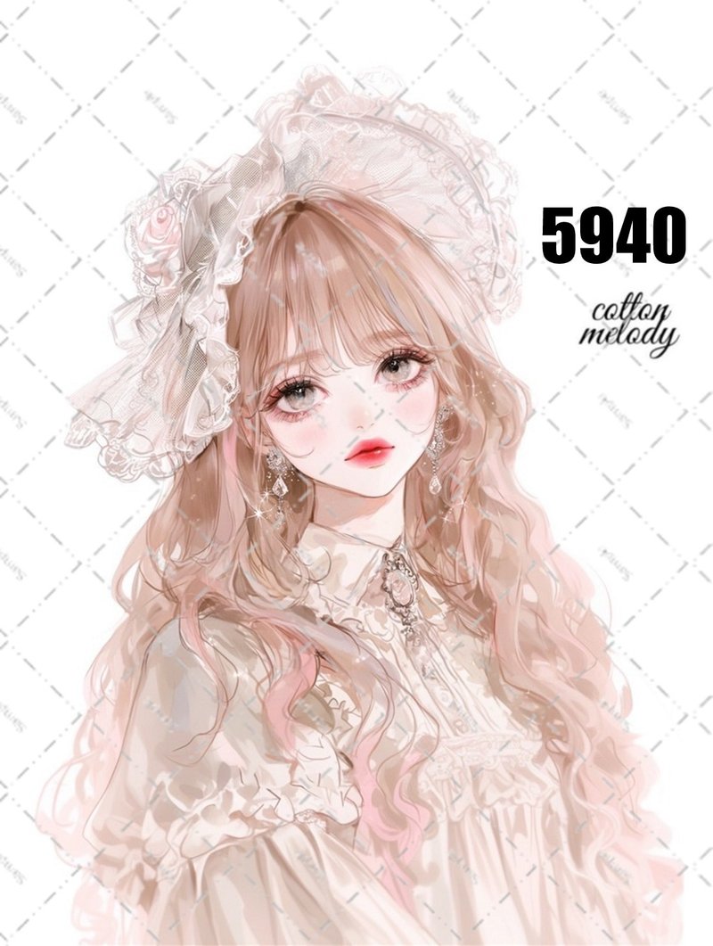 original sticker no.5940 人物ステッカー オリジナルステッカー 人物ステッカー 女の子ステッカー オリジナル人物ステッカー - 貼紙 - 紙 