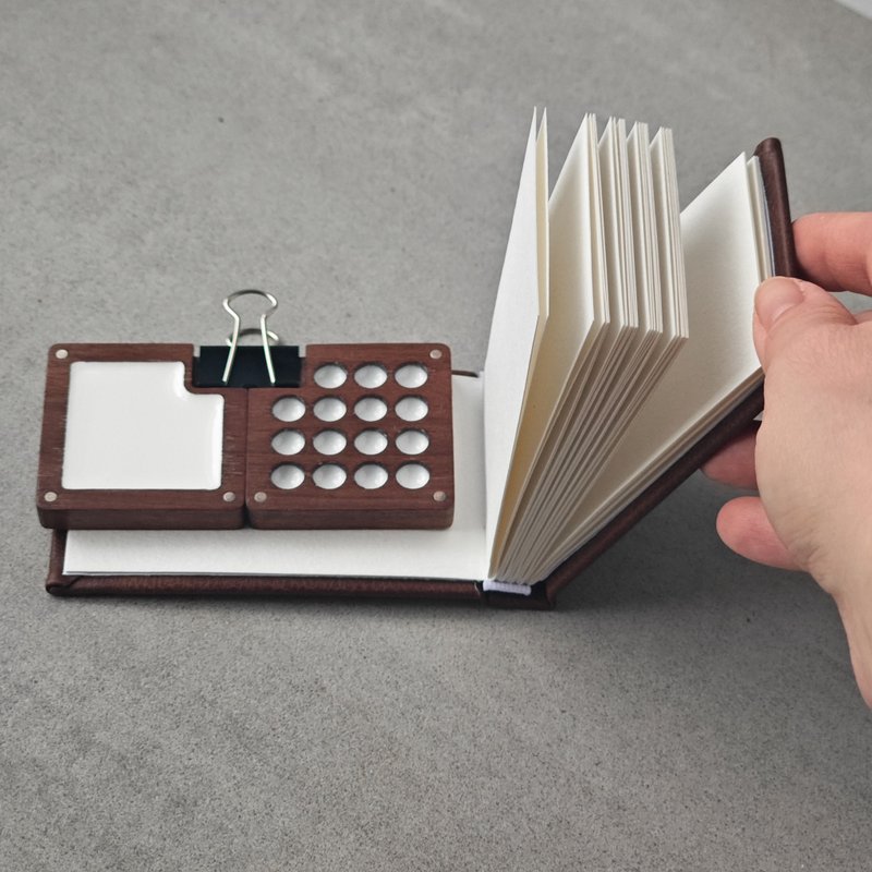 Wooden GO DRAW palette WITH sketchbook - 筆記本/手帳 - 紙 灰色