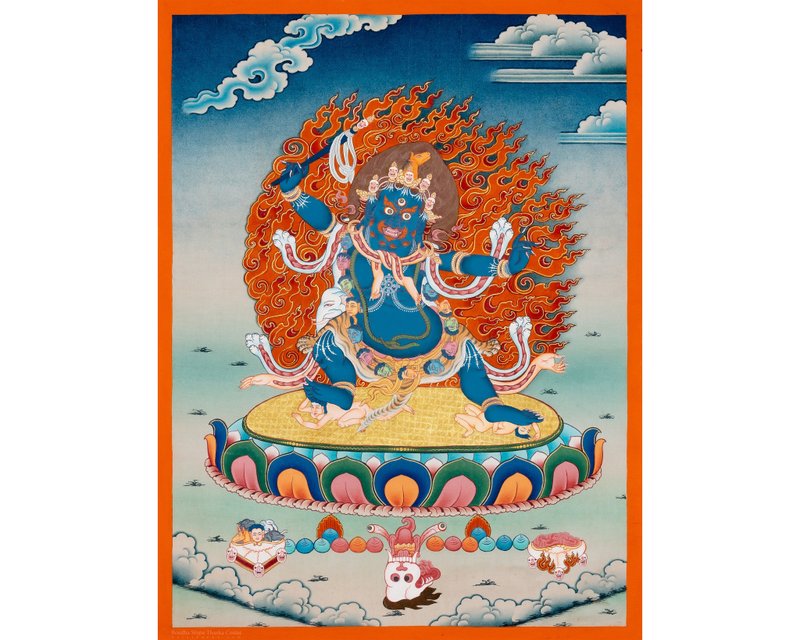 Mahakala Thangka Symbolizing protection & power Dynamic depictions - Wall Décor - Other Materials Multicolor