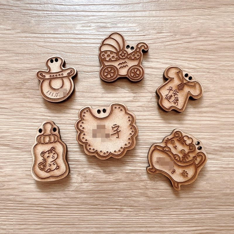 【Wooden carving magnets (six entries)】Customization・Baby saliva collection・Newborn gifts - อื่นๆ - ไม้ สีนำ้ตาล