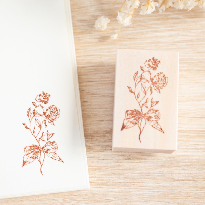 Vintage Rose No.1 - Rubber stamp - Stamps & Stamp Pads - Rubber Brown