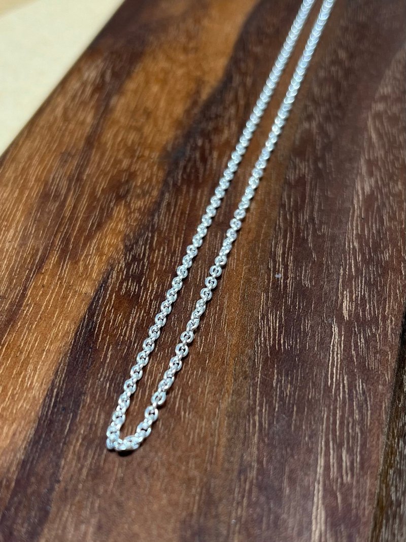 I Fine bean chainI Italian imported sterling silver chain 2mm 40/45/50/55/60cm - Necklaces - Silver Silver