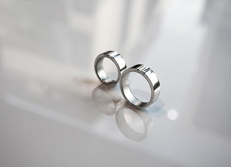 FRANKNESS  925銀 立體組合情侶戒指  原創設計 - 對戒 - 銀 銀色