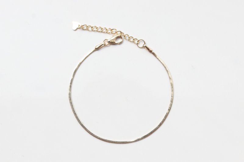 14K Snake Chain Bracelet 蛇鍊造型手鍊 - 手鍊/手環 - 貴金屬 金色