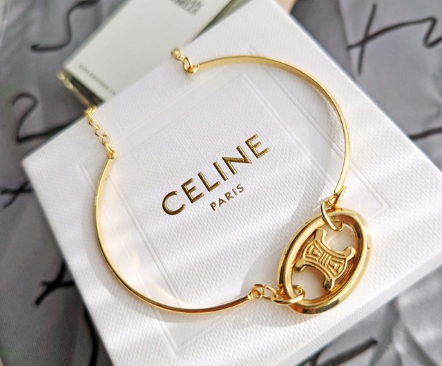 正規中古 CELINEゴールド凱旋門ネックレス、ネックレス、ブレスレット