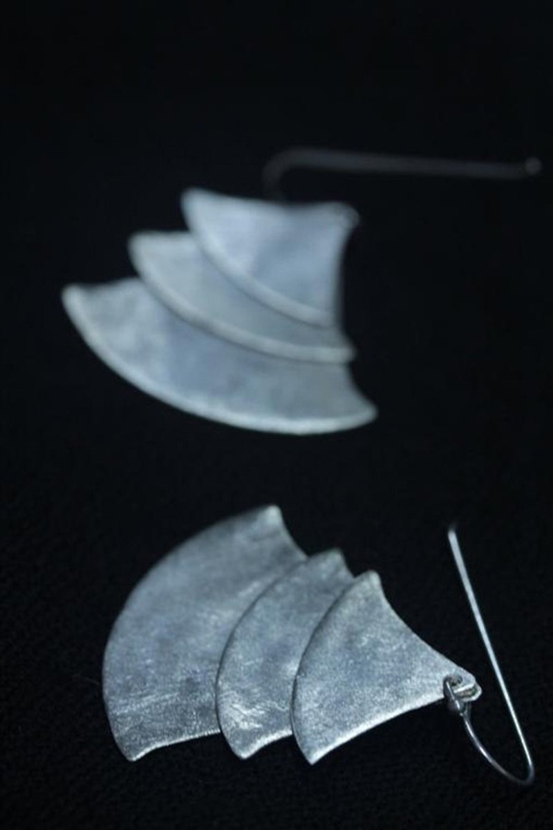 Handmade 3 layer Christmas tree Thai Silver Hook Earring (E0091) - 耳環/耳夾 - 其他金屬 