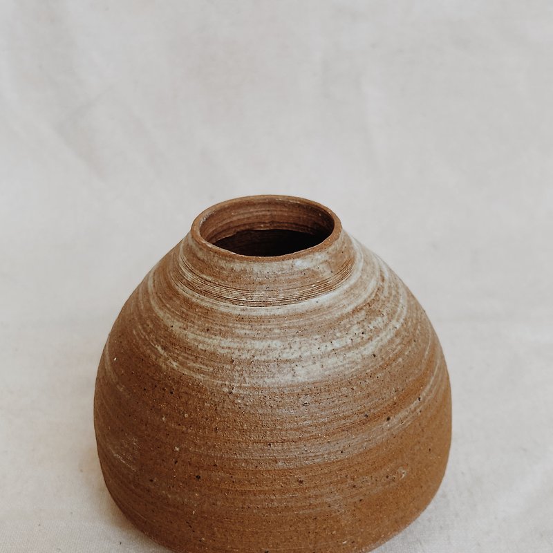花 #003 - 花瓶・植木鉢 - 陶器 ブラウン